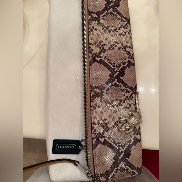 Coach Handbags - Coach Snake Python Snake Print Clutch in Brown, Beige and Cream A1493-30463